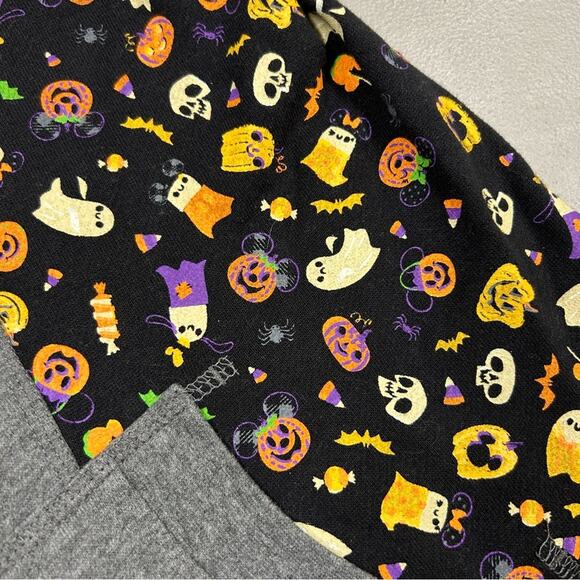Disney Store Halloween Full Zip Up Gray Hoodie Mickey Pumpkin Skeleton Ghost Med - Picture 6 of 7